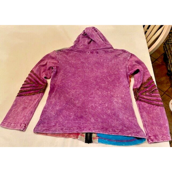 Leopards & Roses Womens Bohemian Patchwork Hoodie Size Small - Picture 2 of 8